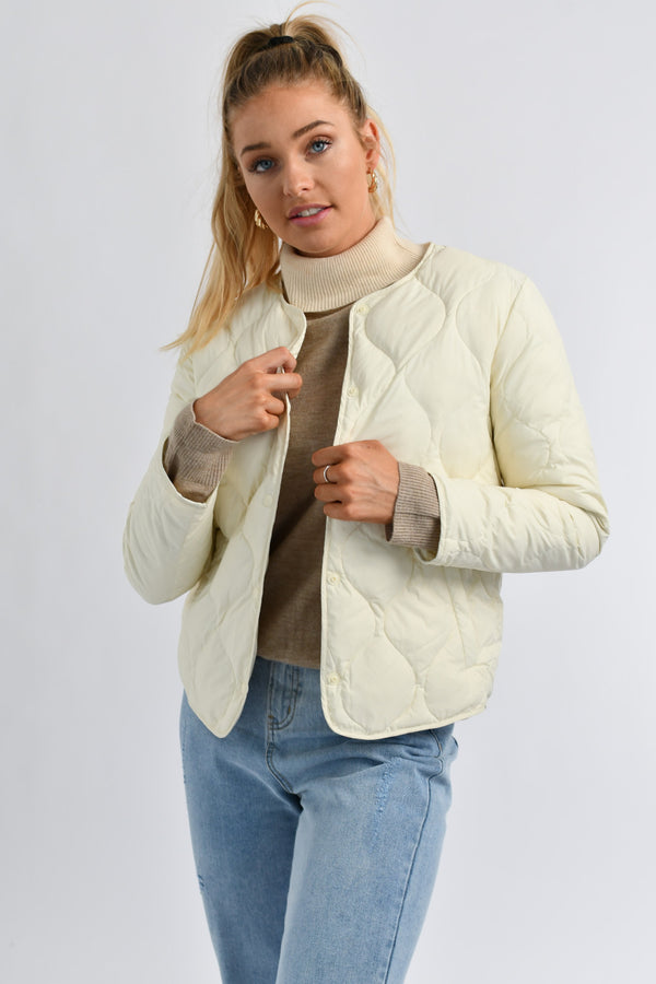 Ladies Light Weight 90/10 Down Jacket 18 Cloud Cream