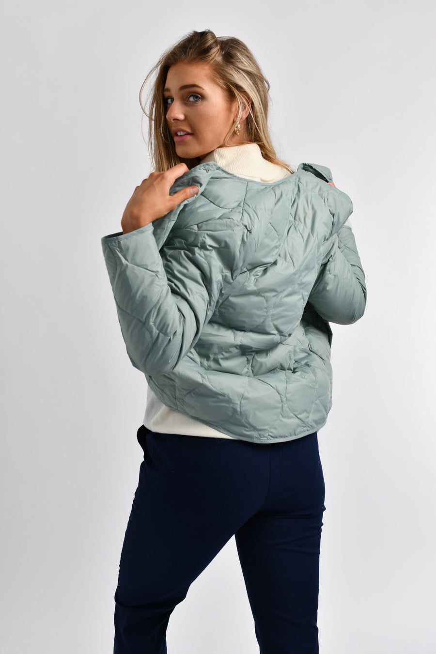 Ladies Light Weight 90/10 Down Jacket 57 Slate Cray
