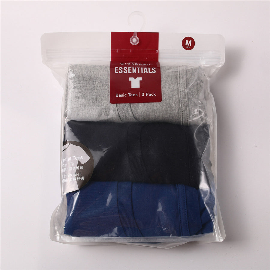 Basic 3 Pack T-Shirts - Navy+Blue+Grey