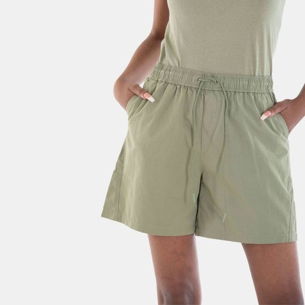 Ladies Drawstring Cotton Shorts 52 Oil Green