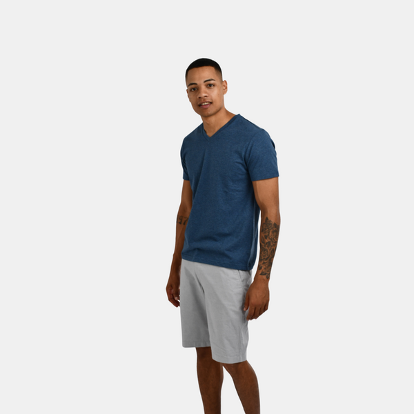 Mens Waistband Chino Shorts 02 Light Heather Grey