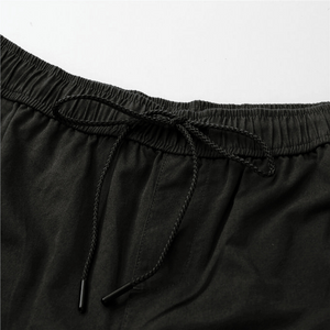 Ladies Drawstring Cotton Shorts 09 Signature Black