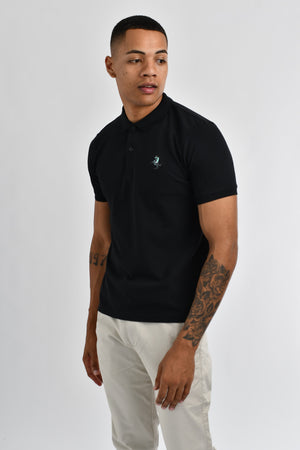 3D Small Napoleon Stretchy Slim Fit Golfer Shirt 11 Signature Black