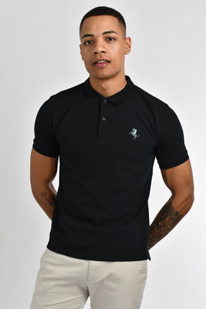 3D Small Napoleon Stretchy Slim Fit Golfer Shirt 11 Signature Black