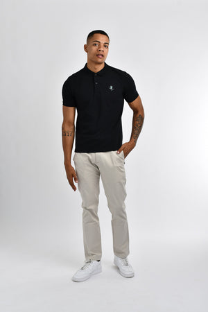 3D Small Napoleon Stretchy Slim Fit Golfer Shirt 11 Signature Black