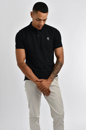 3D Small Napoleon Stretchy Slim Fit Golfer Shirt 11 Signature Black