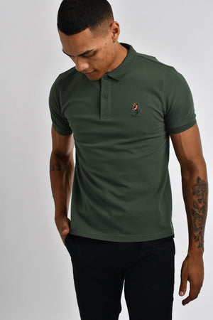 3D Small Napoleon Stretchy Slim Fit Golfer Shirt 16 Thyme Green