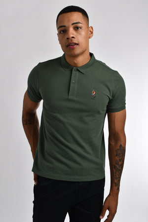 3D Small Napoleon Stretchy Slim Fit Golfer Shirt 16 Thyme Green