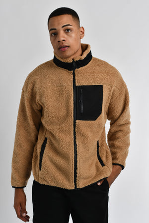 G-Motion Polyester Fleece Jacket Tigers Eye Khaki