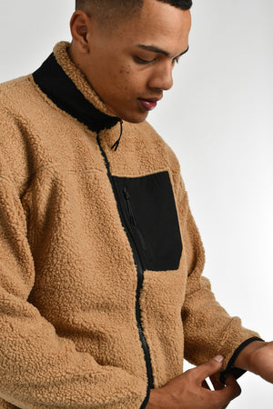 G-Motion Polyester Fleece Jacket Tigers Eye Khaki