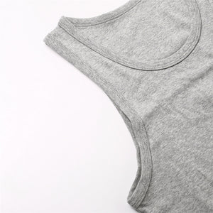 Men's Cotton U-neck Vests (3-Pieces) 02 Signature Grey