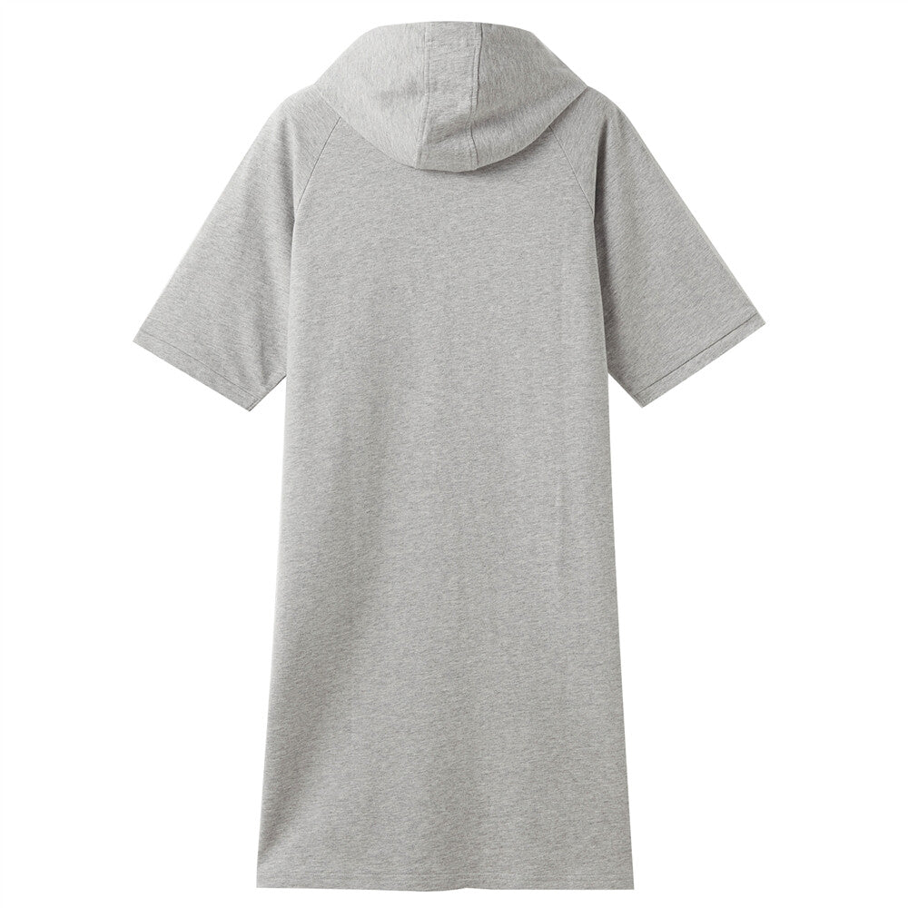 Giordano Women Strap Short Sleeve Hooded Dress Mid Heather Grey