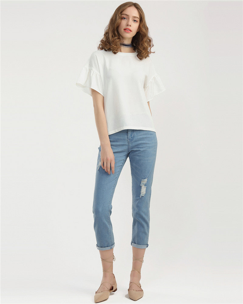 Giordano Butterfly Sleeve Crewneck Tee