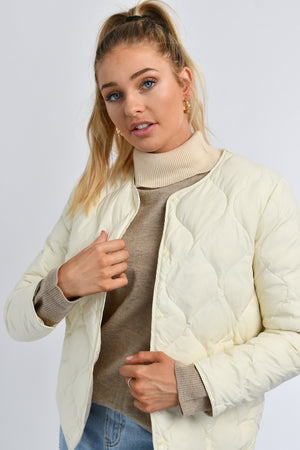 Ladies Light Weight 90/10 Down Jacket 18 Cloud Cream