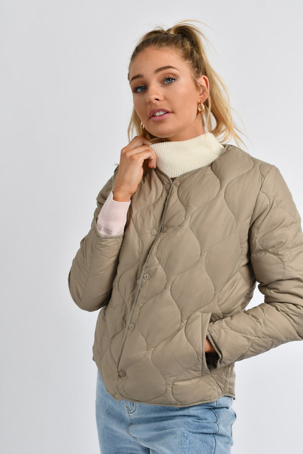Ladies Light Weight 90/10 Down Jacket Desert Taupe