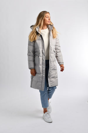 Hooded Parka Down Jacket - Opal Gray