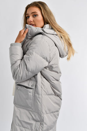 Hooded Parka Down Jacket - Opal Gray