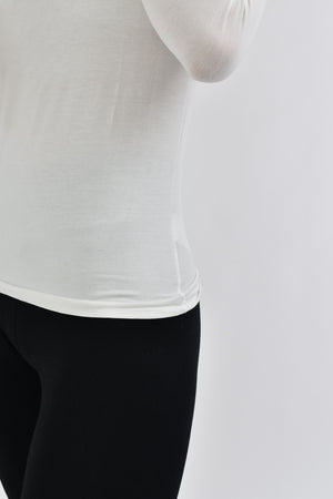 G-Warmer Thermal Long Sleeve Collar Top 01 Snow White