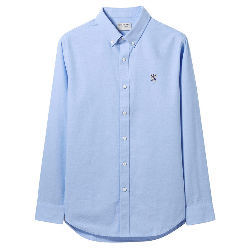 Lion Embroidery Shirt Blue