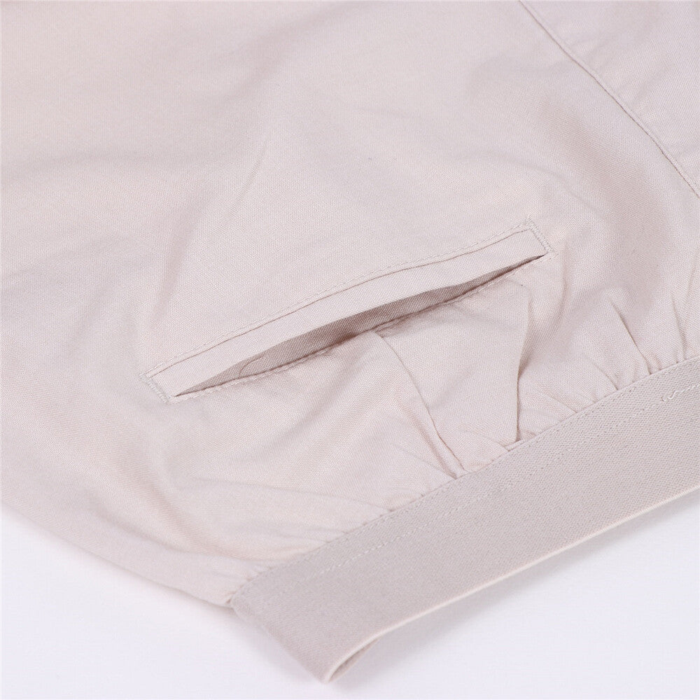 Solid Elastic Waistband Ladies Casual Pants 07 Pumice Stone Grey