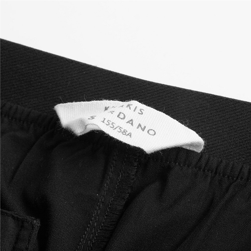 Solid Elastic Waistband Ladies Casual Pants 09 Signature Black