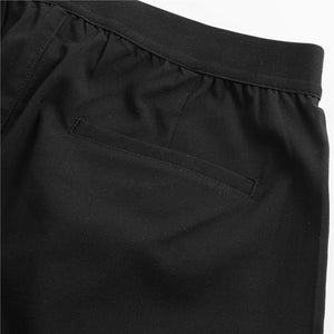 Solid Elastic Waistband Ladies Casual Pants 09 Signature Black