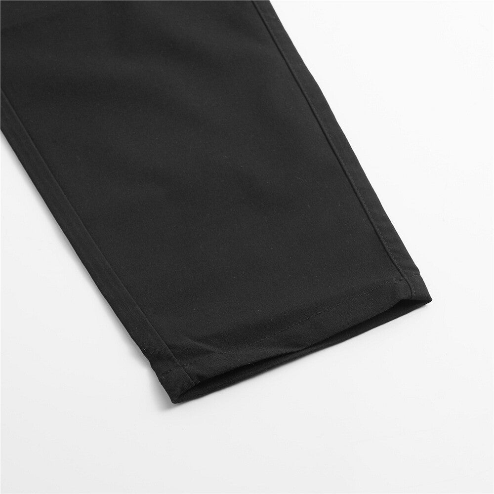 Solid Elastic Waistband Ladies Casual Pants 09 Signature Black