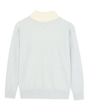 Turtleneck Sweater 01 Misty Blue X Milky White