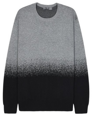 Men's Crew Neck Knit Sweater Mid Heather Grey Pattern