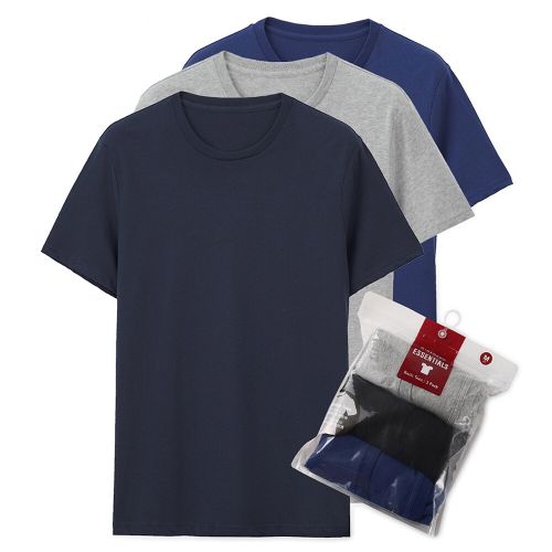 Basic 3 Pack T-Shirts - Navy+Blue+Grey