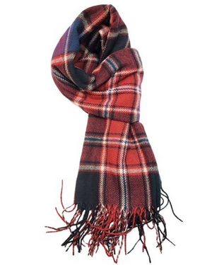Plain Cotton Scarf 01 Red and Blue