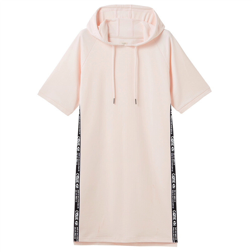 Giordano Women Strap Short-Sleeve Hooded Dress - Rosewater Pink