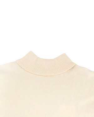 Turtleneck Sweater 02 Cracker Khaki x Shine White