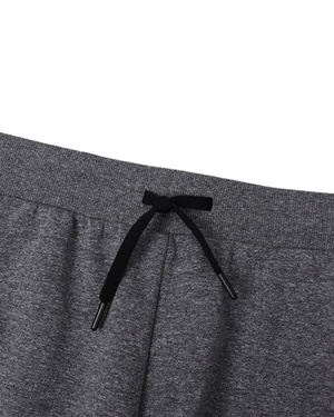 Double Knit Drawstring Shorts 46 Melange Sharkskin Grey
