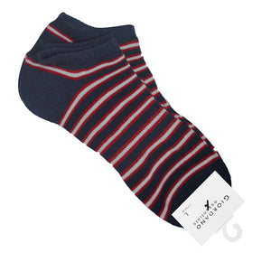 2 - Pack Ankle Socks - 46 Navy x Red