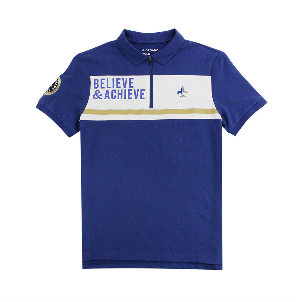 White and Blue Stretchy Slim Fit Golfer 50 Twilight Blue x White