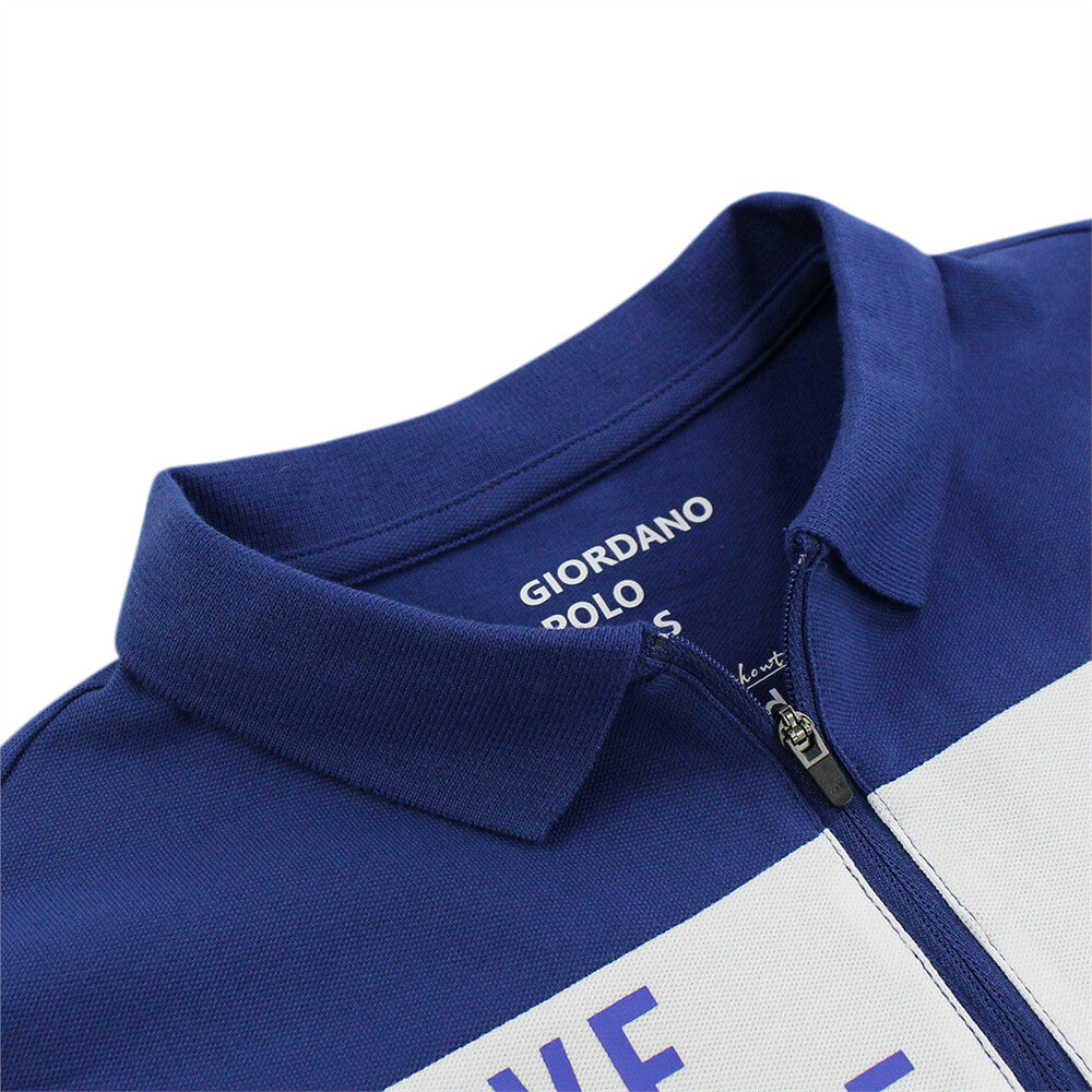 White and Blue Stretchy Slim Fit Golfer 50 Twilight Blue x White