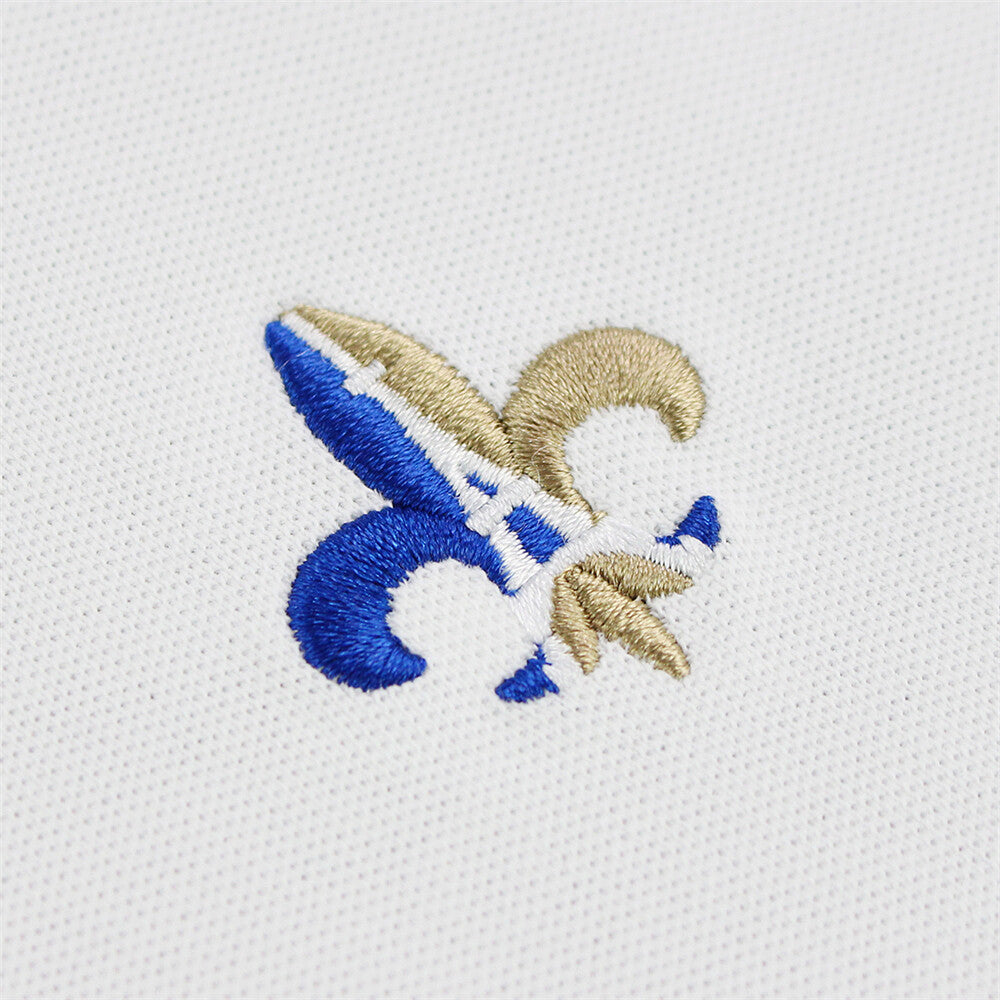 White and Blue Stretchy Slim Fit Golfer 50 Twilight Blue x White