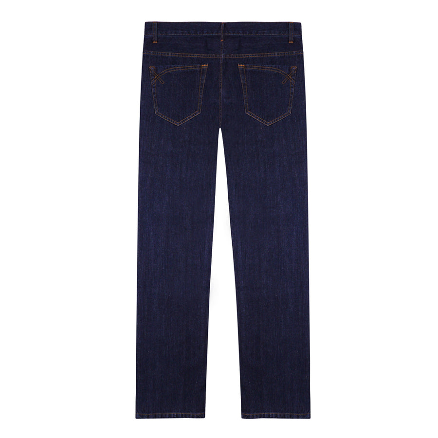 Mens Mid-Rise Tapered Jeans 62 Dark Blue