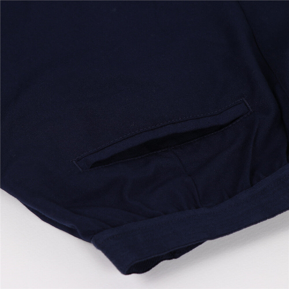 Solid Elastic Waistband Ladies Casual Pants 65 Peacock Blue