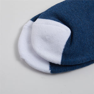 Pile socks(2-pairs) Navy x White