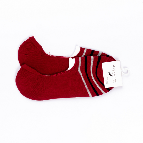 Giordano Solid Invisible Socks (2-pairs) Red