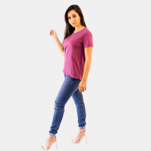 Ladies Plain T-Shirt Amaranth Purple