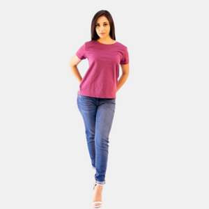 Ladies Plain T-Shirt Amaranth Purple