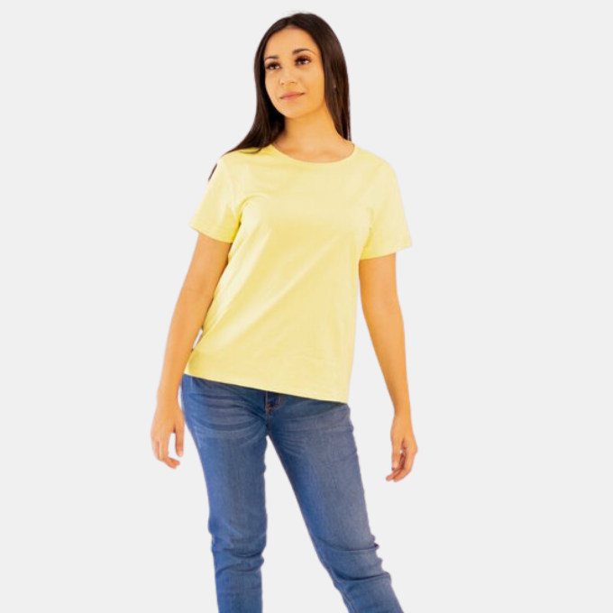 Ladies Plain T Shirt Aurora Yellow Giordano South Africa