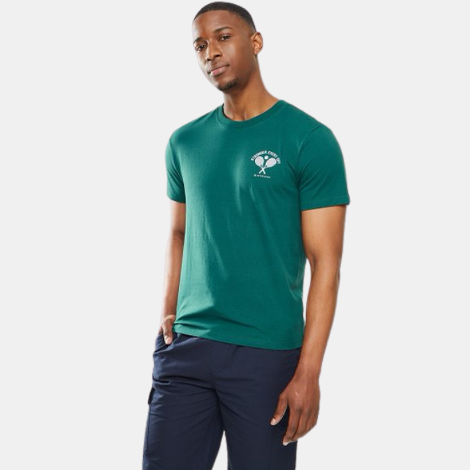 Mens Printed Slim Fit Tee 66 Deep Teal