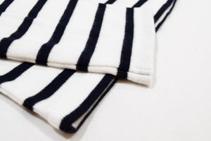 Striped Ladies Knitwear Sweater White x Black