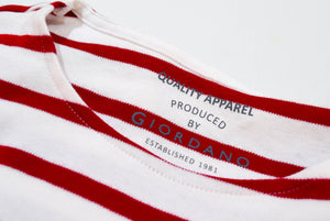 Striped Ladies Knitwear Sweater Red x White