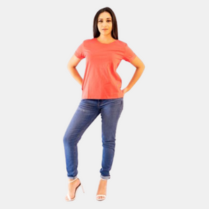 Ladies Plain T-Shirt Hibiscus Red