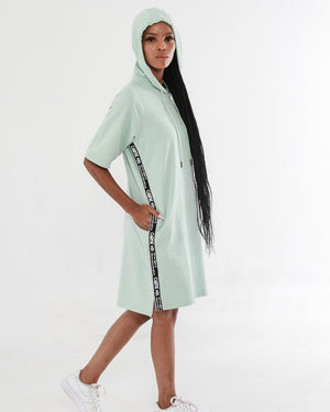 Giordano Women Strap Short-Sleeve Hooded Dress - Harbor Green